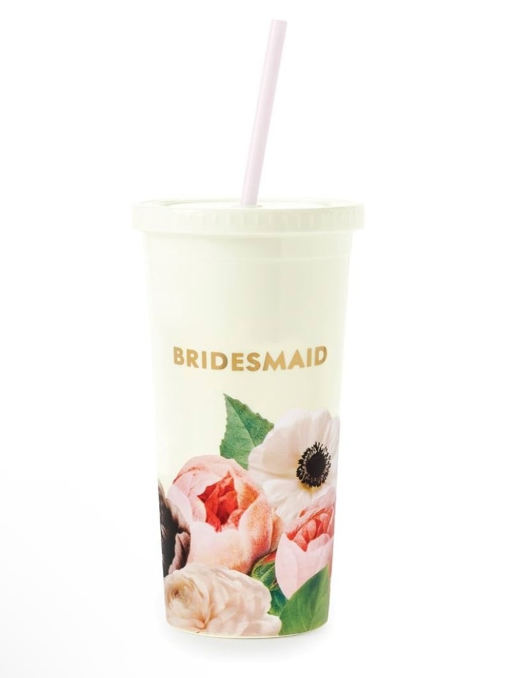 KATE SPADE NEW YORK Bridesmaids Drink Tumbler Blushing Floral 20 oz BRAND NEW